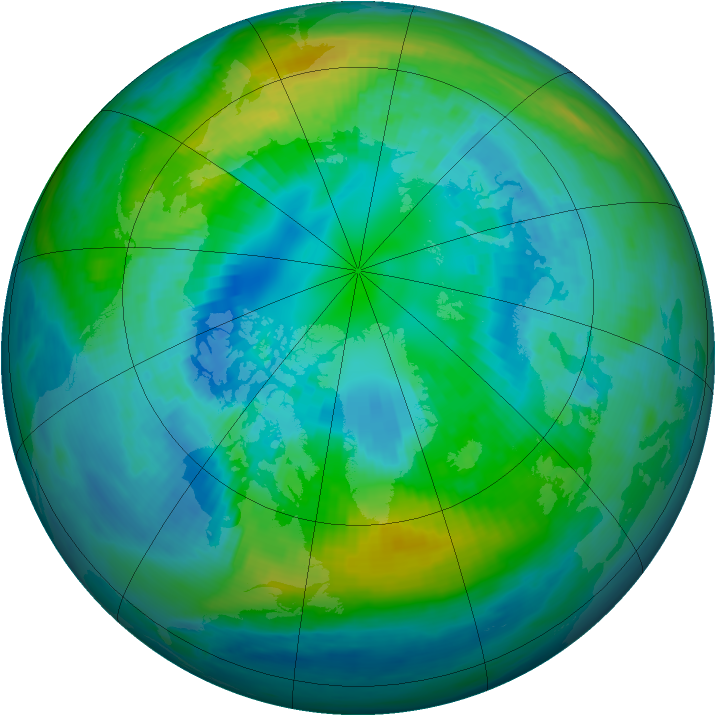 Arctic ozone map for 13 October 1987
